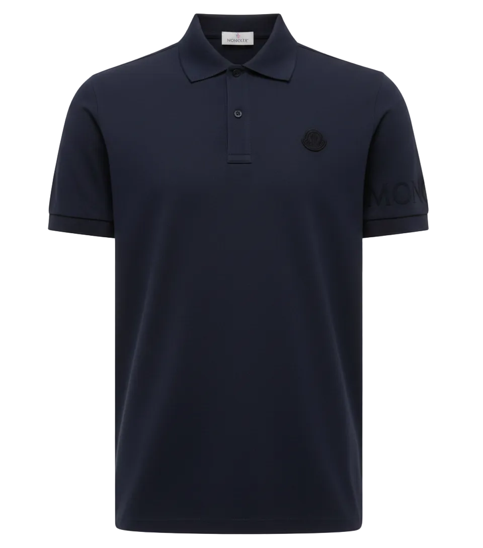 Moncler Black Patch Logo Polo Shirt