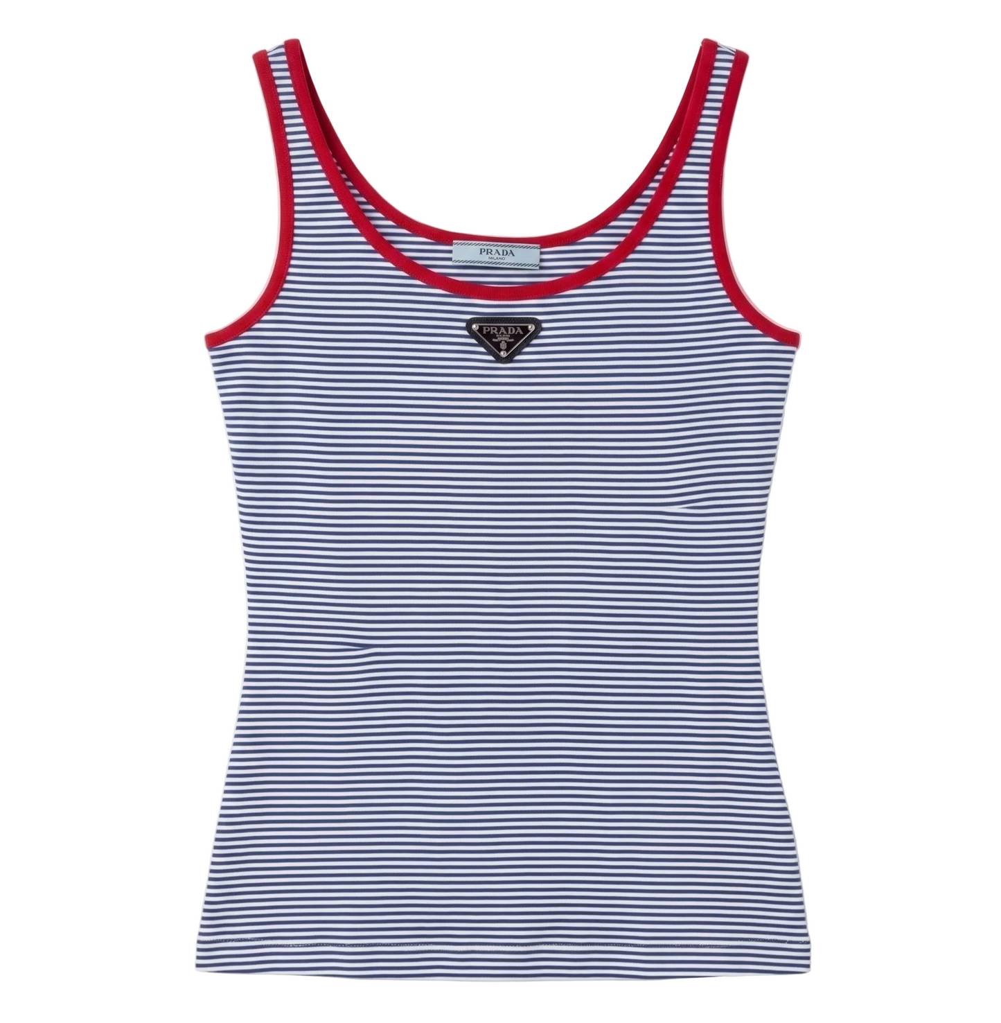 Prada Striped Cotton Jersey Tank Top