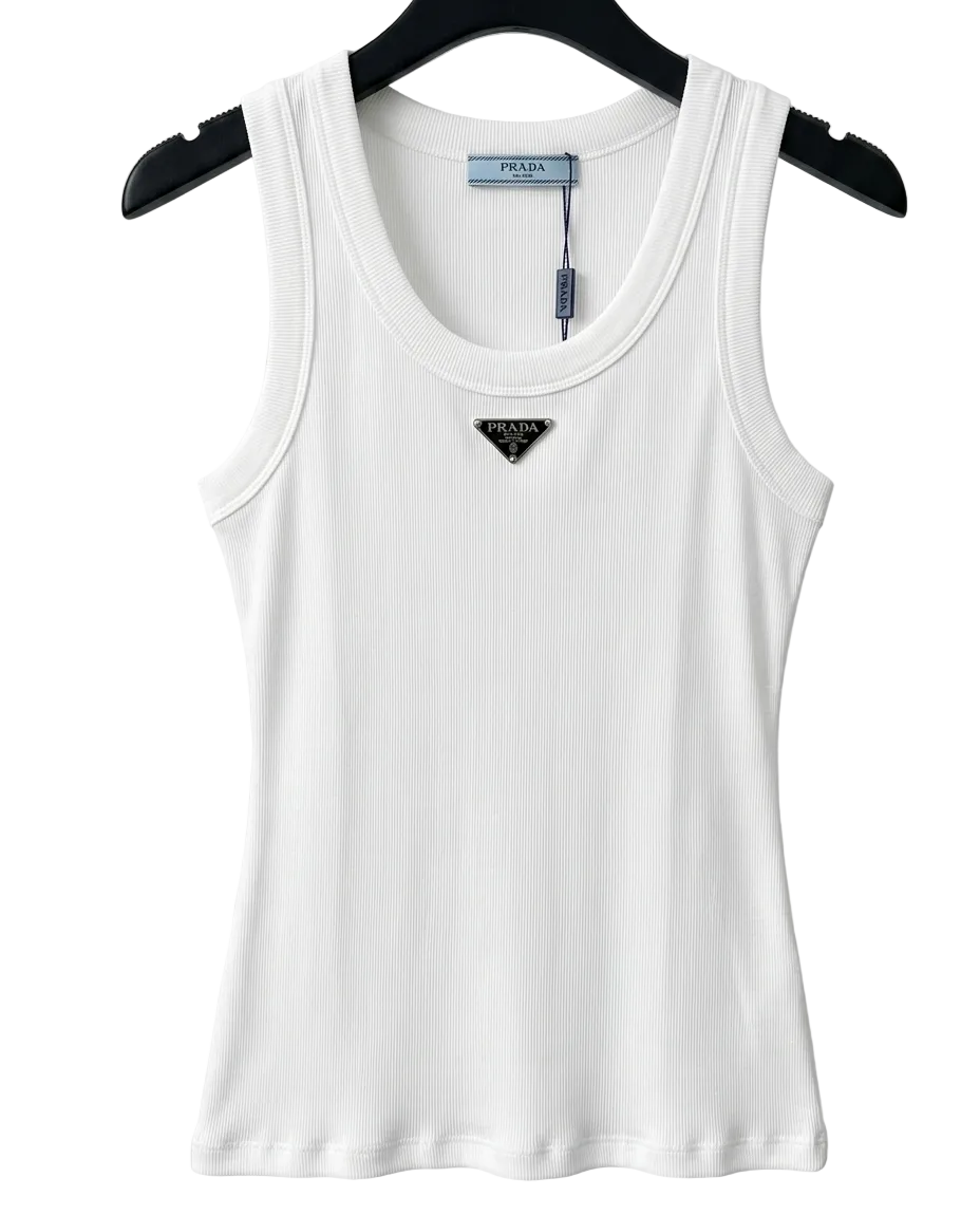 Prada ribbed-knit jersey tank top