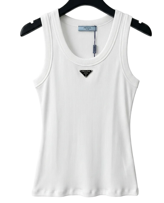 Prada ribbed-knit jersey tank top