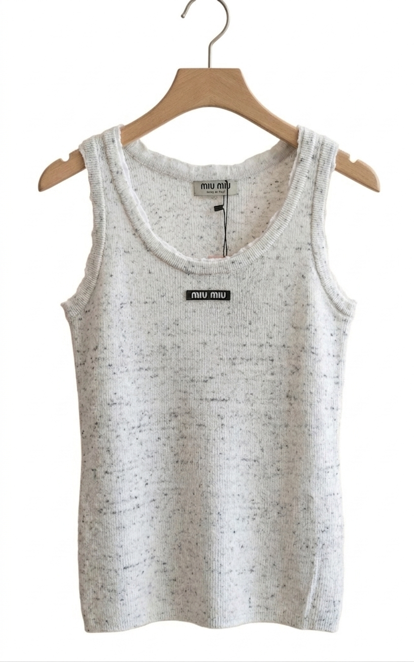 Miu Miu logo knit tank top