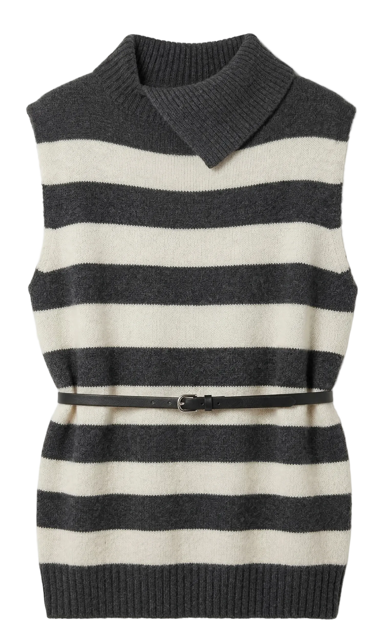 Sleeveless belted cardigan