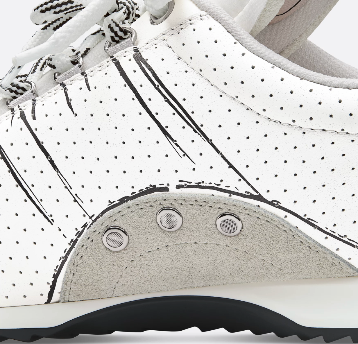 Dior D-Sketch Sneakers White Nylon and Calfskin