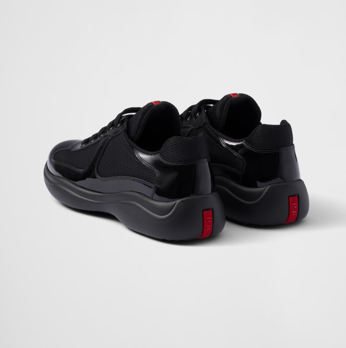 Prada America's Cup Biker Fabric Sneakers in Black
