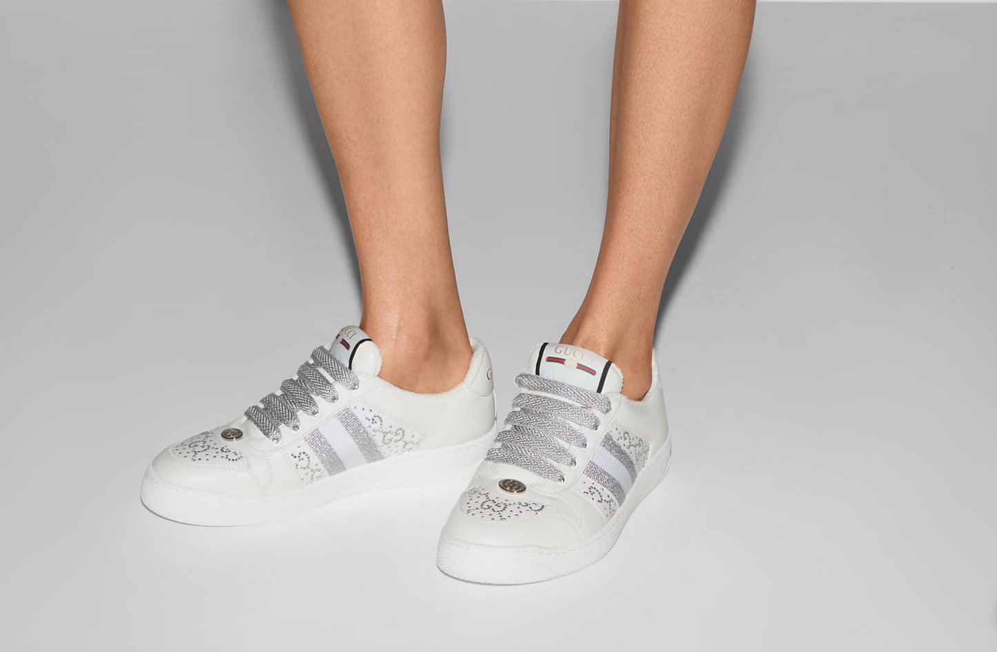 Gucci Ace Low Top Sneaker with Bee Logo and Gucci Stripe