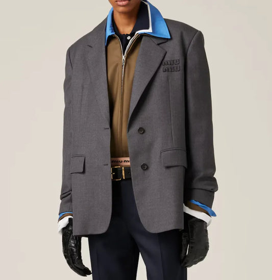 Single-breasted gabardine jacket
