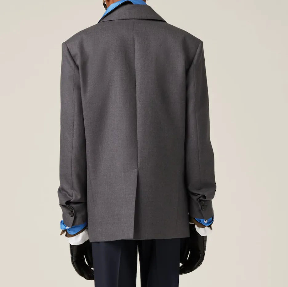 Single-breasted gabardine jacket