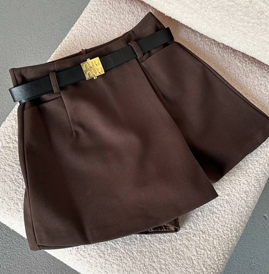Miu Miu logo-buckle pleated miniskirt