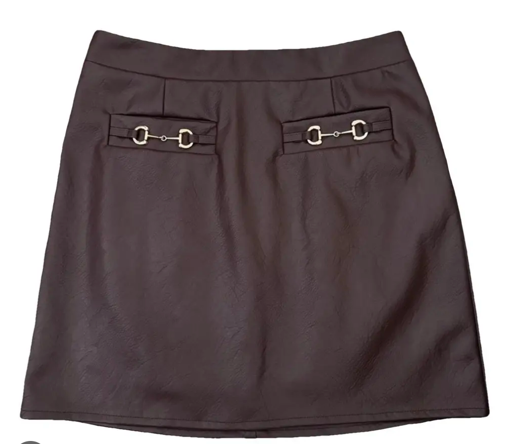 Celine Vegan leather mini skirt