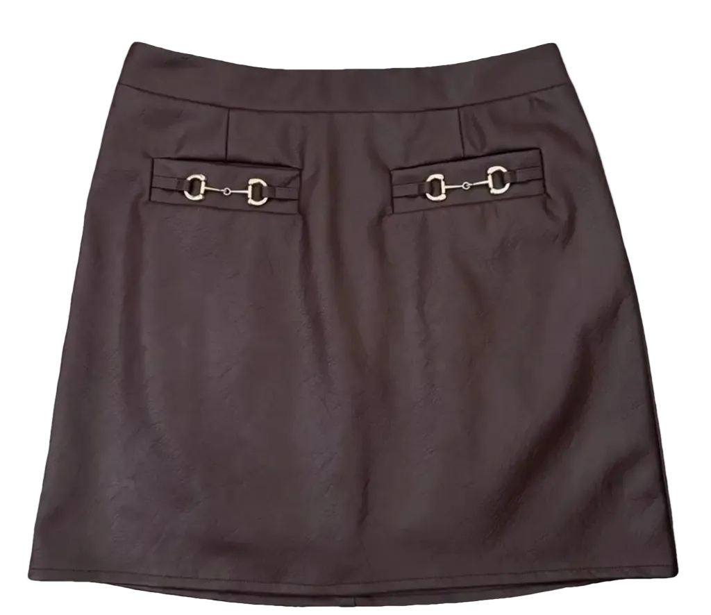 Celine Vegan leather mini skirt