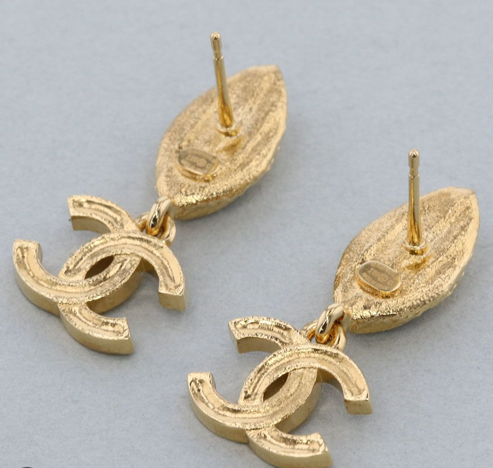 Chanel CC Drop Earrings