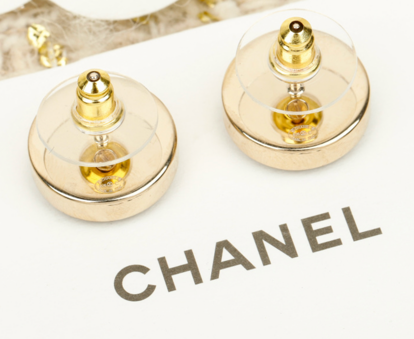 Chanel Denim Coco Mark Circle Earrings