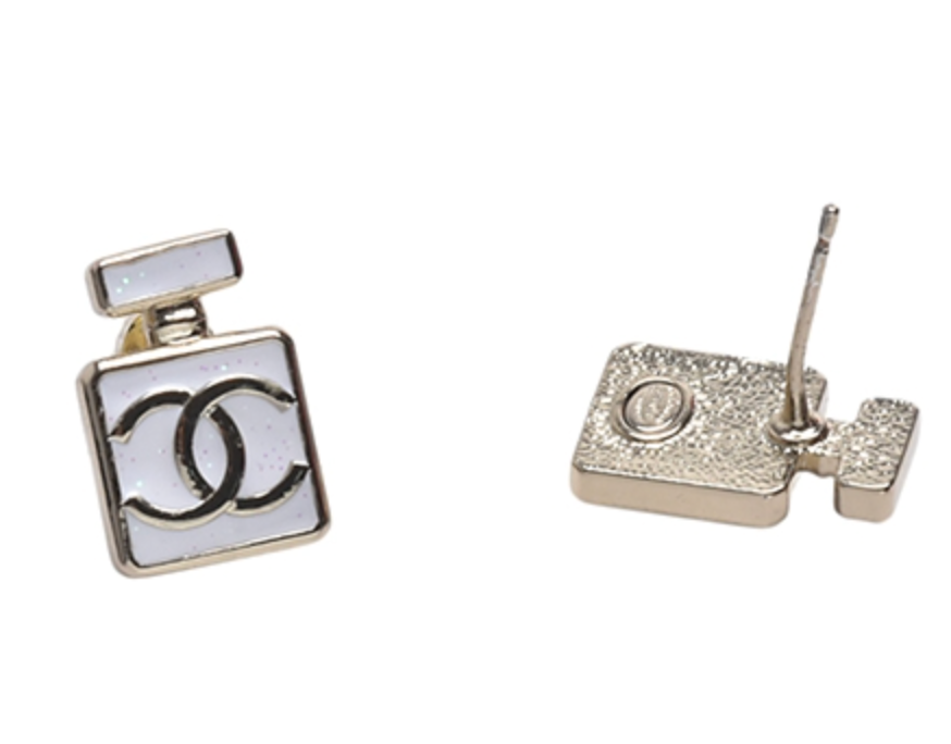 Chanel perfume bottle stud earrings