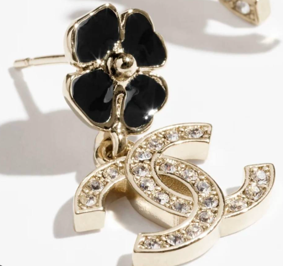 Chanel CC Clover Dangle Earrings