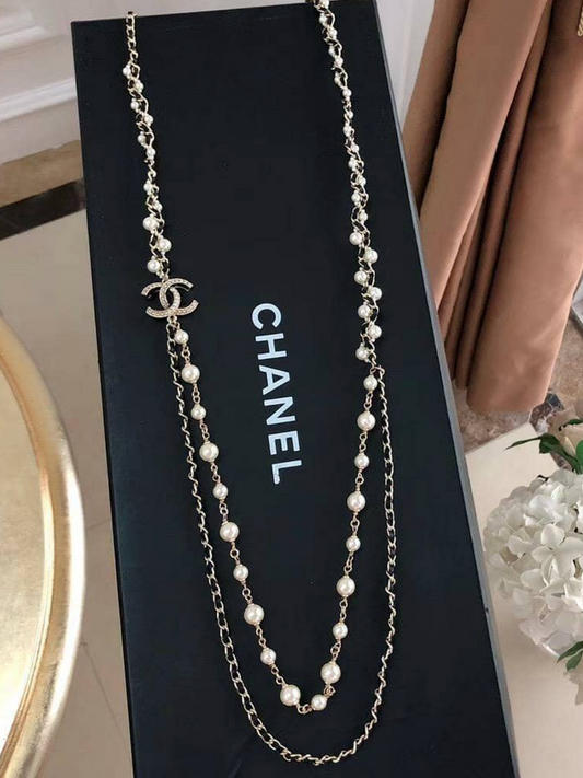 Chanel CC Pearl Long Necklace