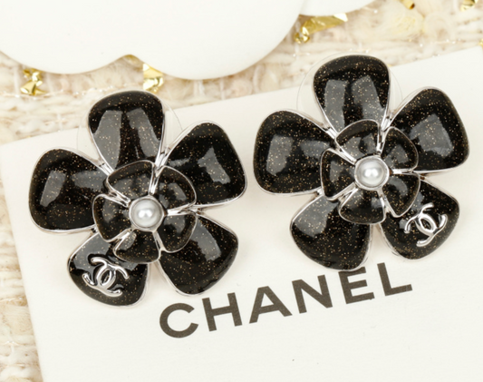 Chanel Camellia stud earrings