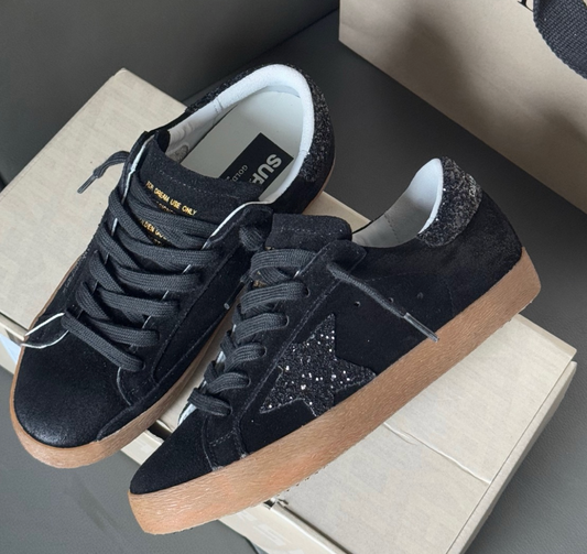 Superstar Black Tail Black Star Glitter