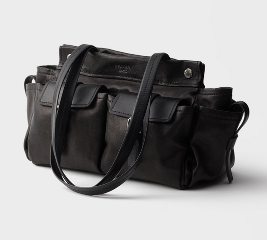 Prada Route medium leather tote bag