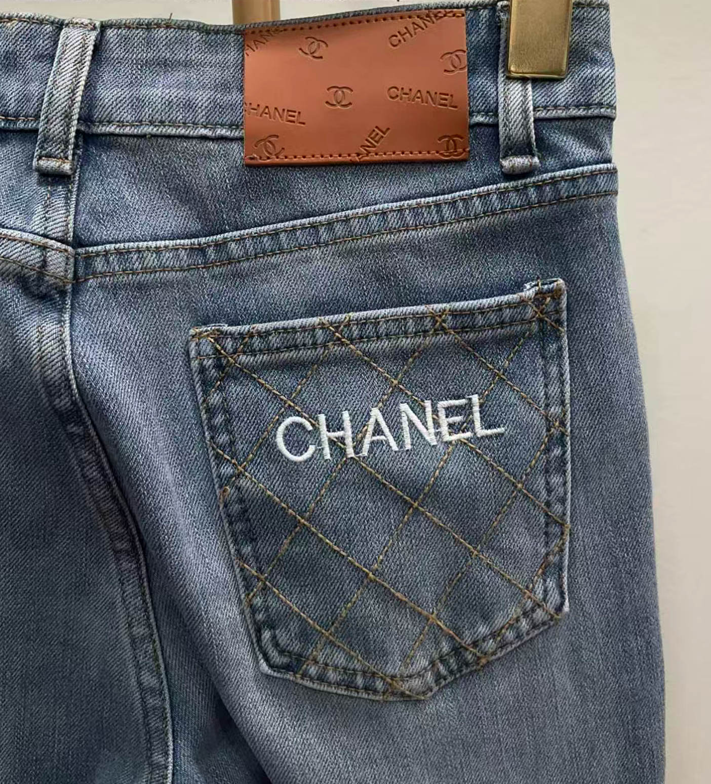 Chanel light-wash denim Jeans