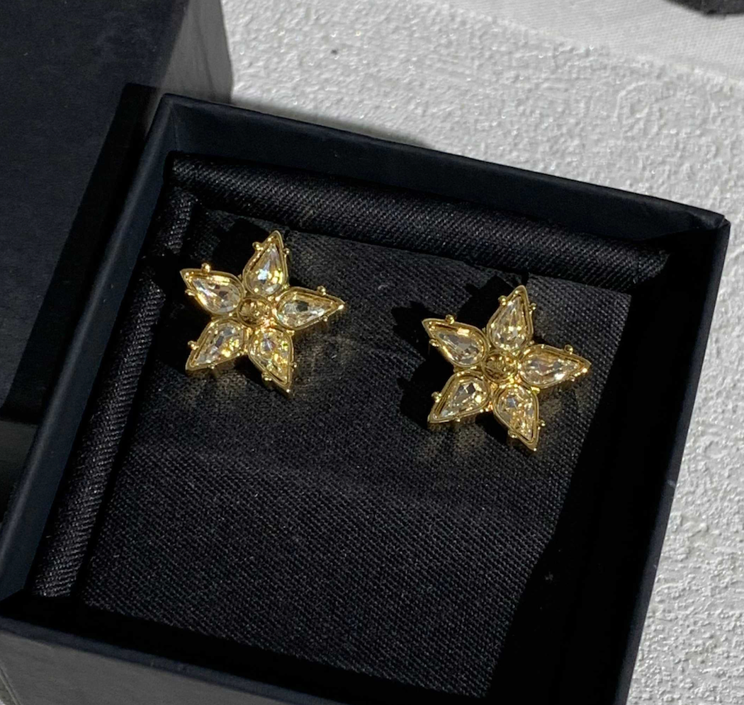 Chanel Stud Earring Crystal Stars