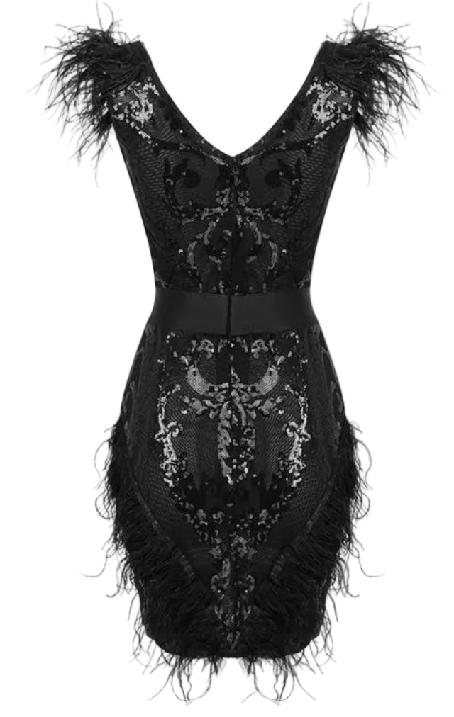 Mini dress deep V-neckline