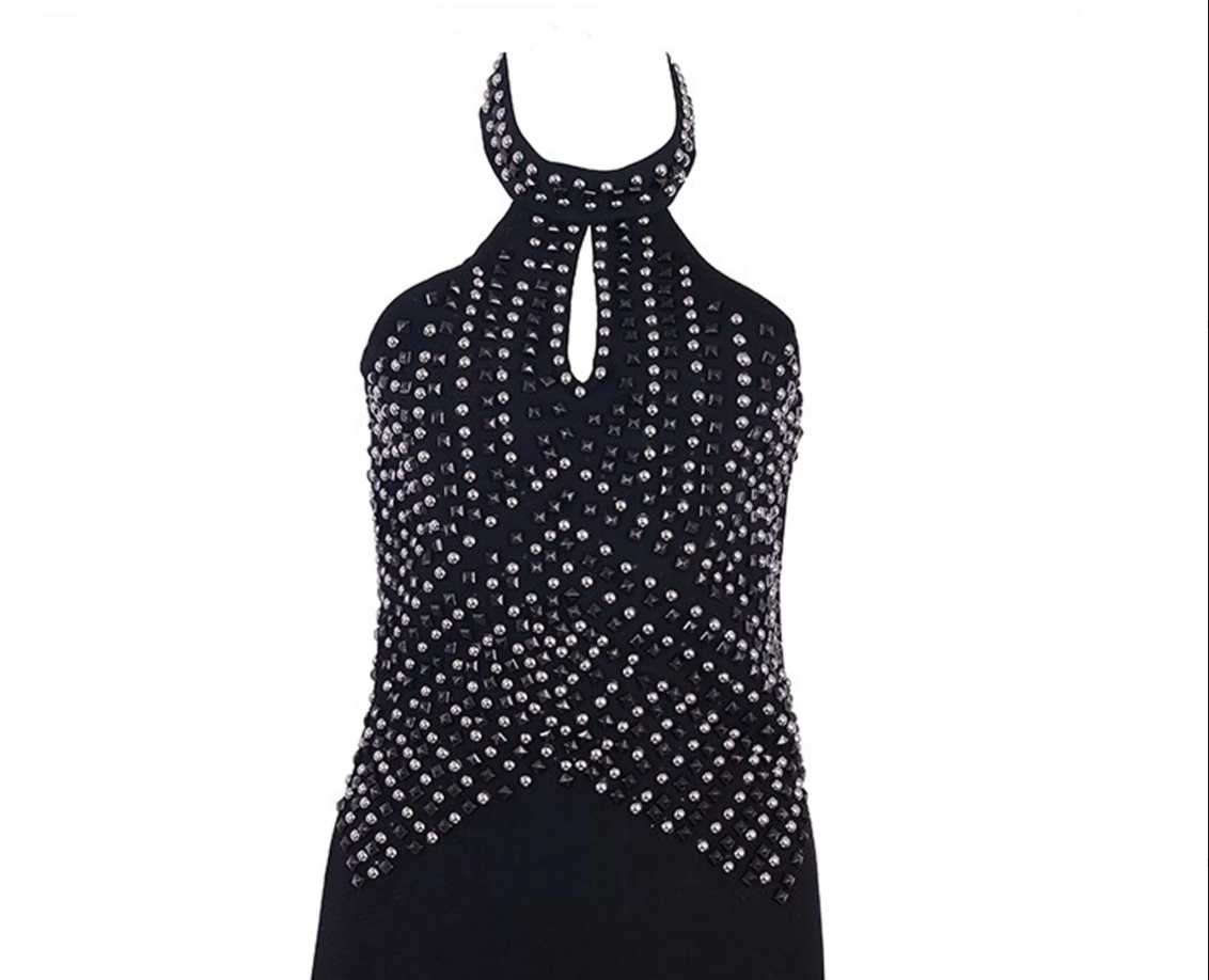 Black bodycon midi dress