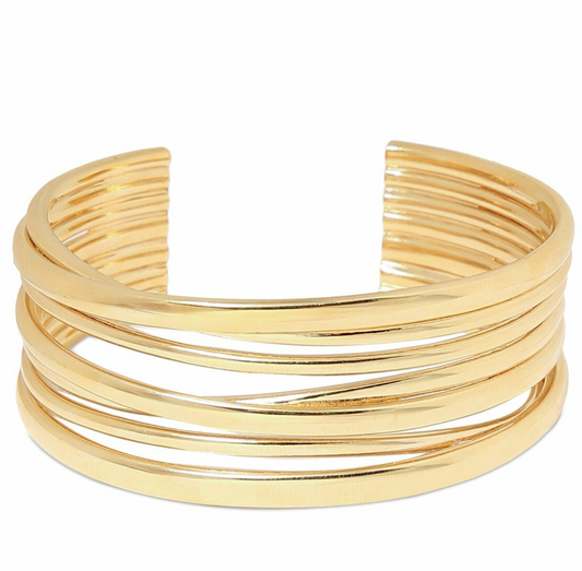Saint Laurent Brass Multi-wire Cuff Bracelet