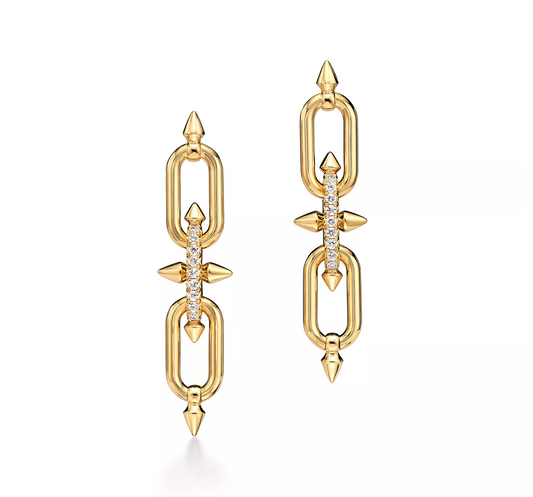 Tiffany-style Hardware link drop earrings