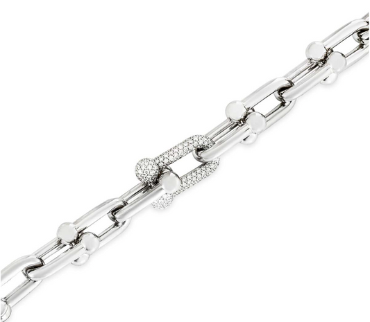 White Gold Link Diamond Bracelet