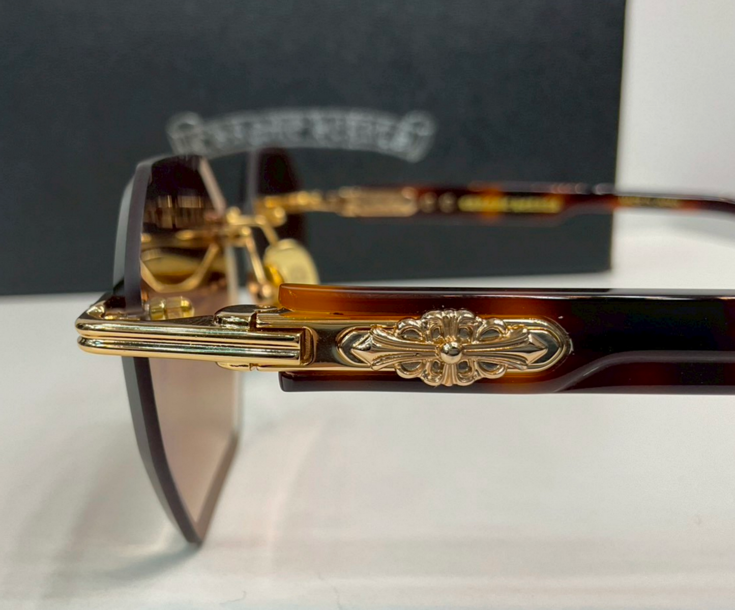 Chrome Hearts "Deppe" rimless geometric sunglasses
