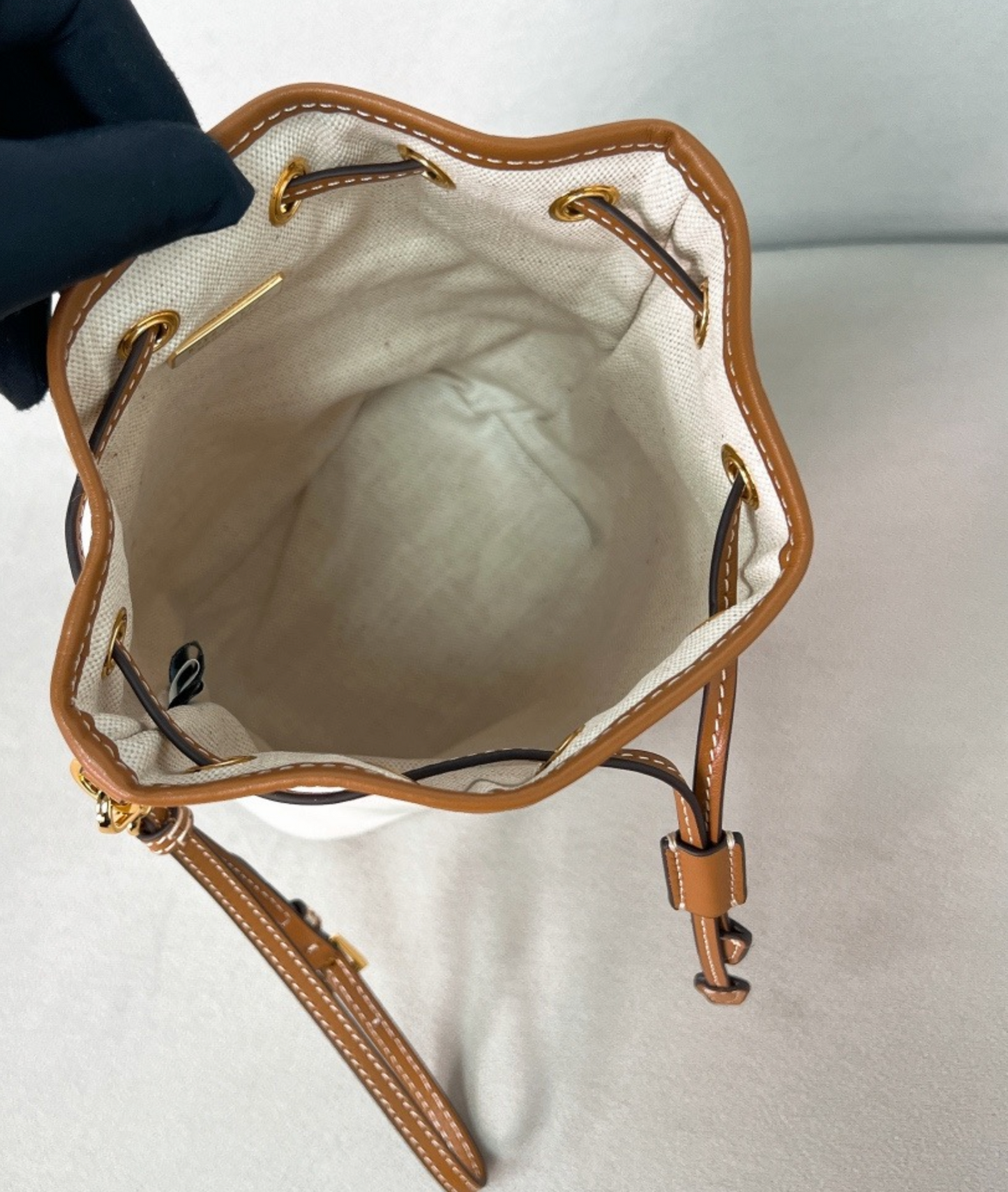 Prada Canvas and Leather Pouch