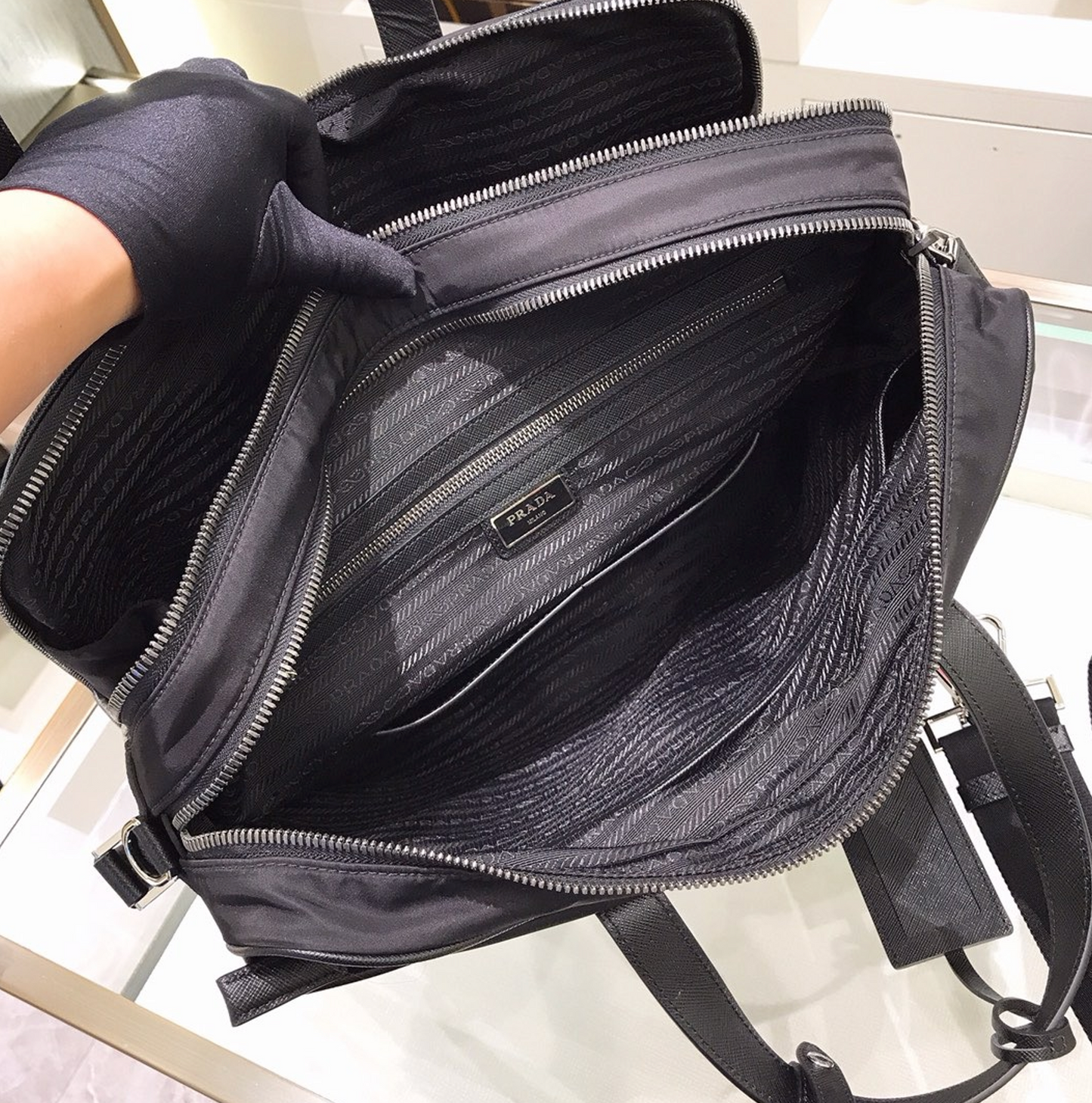 Prada Re-Nylon and Saffiano Leather Briefcase