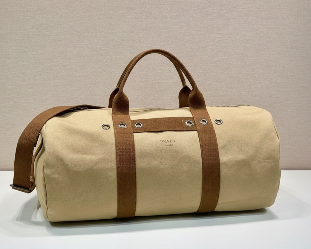 Prada canvas duffel bag