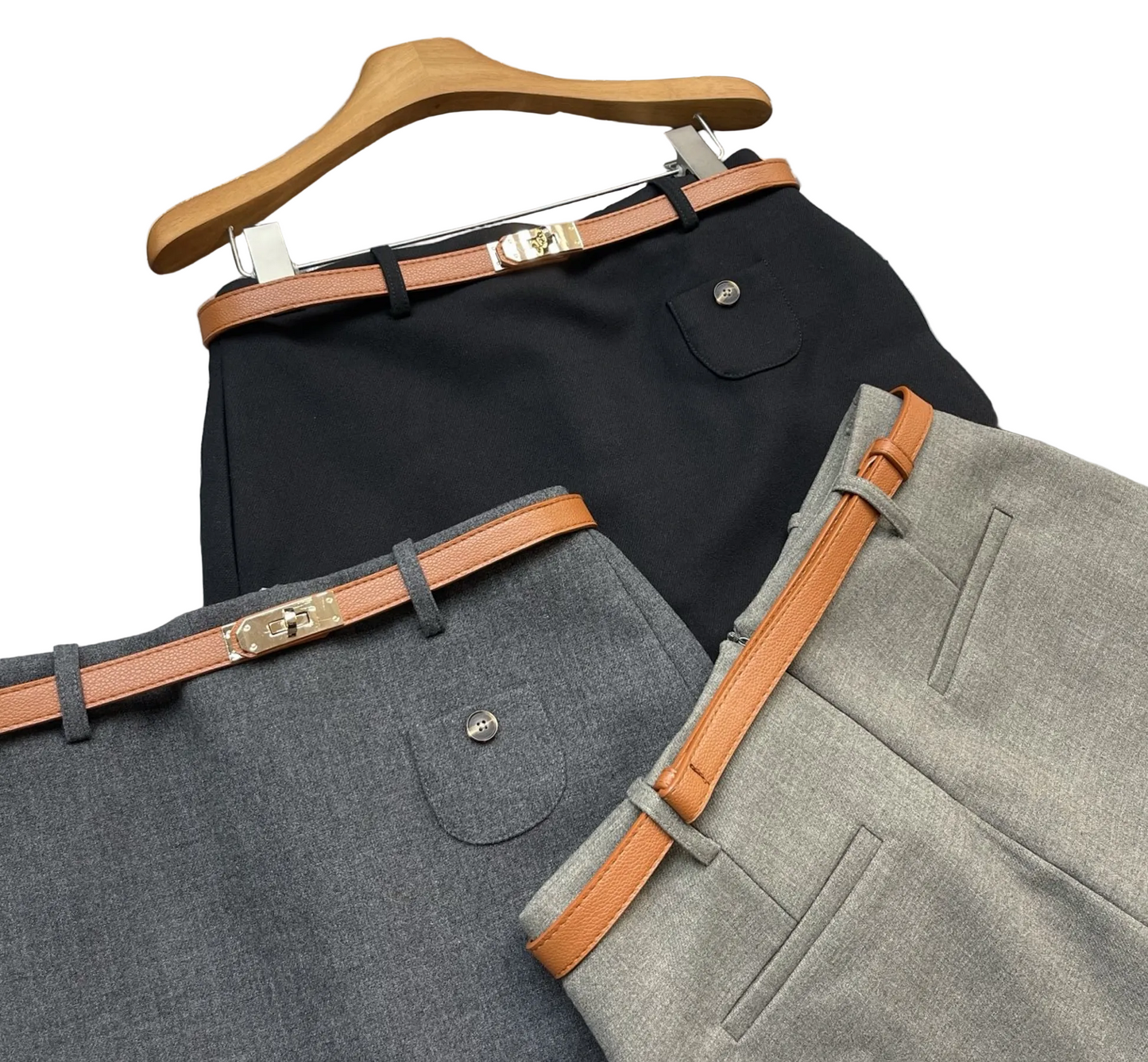 Hermes tailored A-line skorts (skirt-shorts)