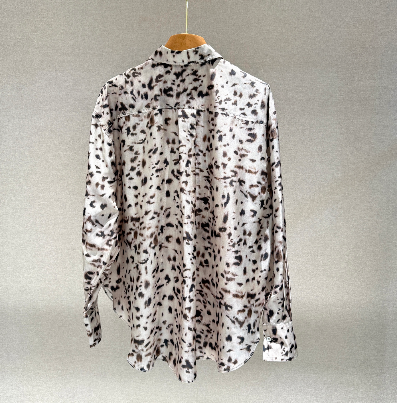 Brunello Cucinelli Lynx Print Silk Pongee Shirt