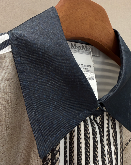 Max Mara Teglia Oversized Printed Silk Twill Shirt