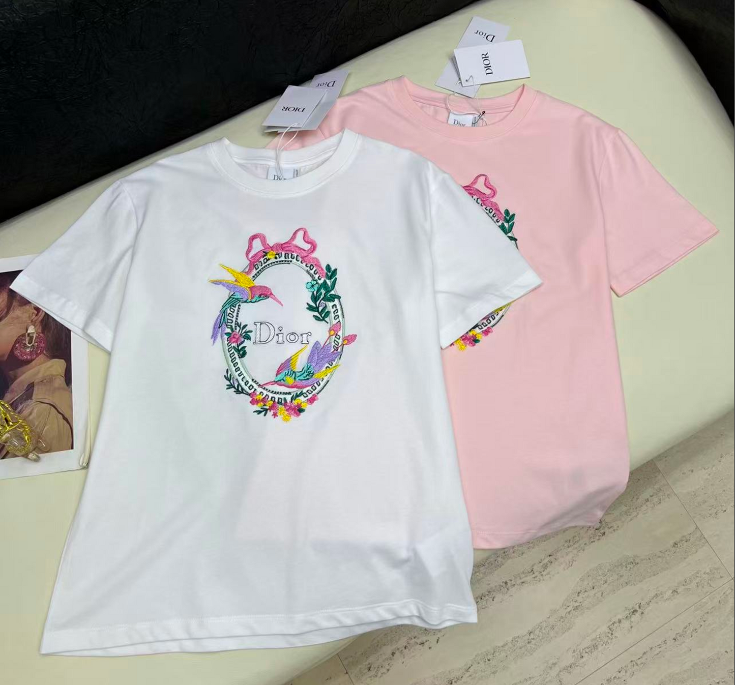 Dior Qixi Embroidered Fitted T-Shirt