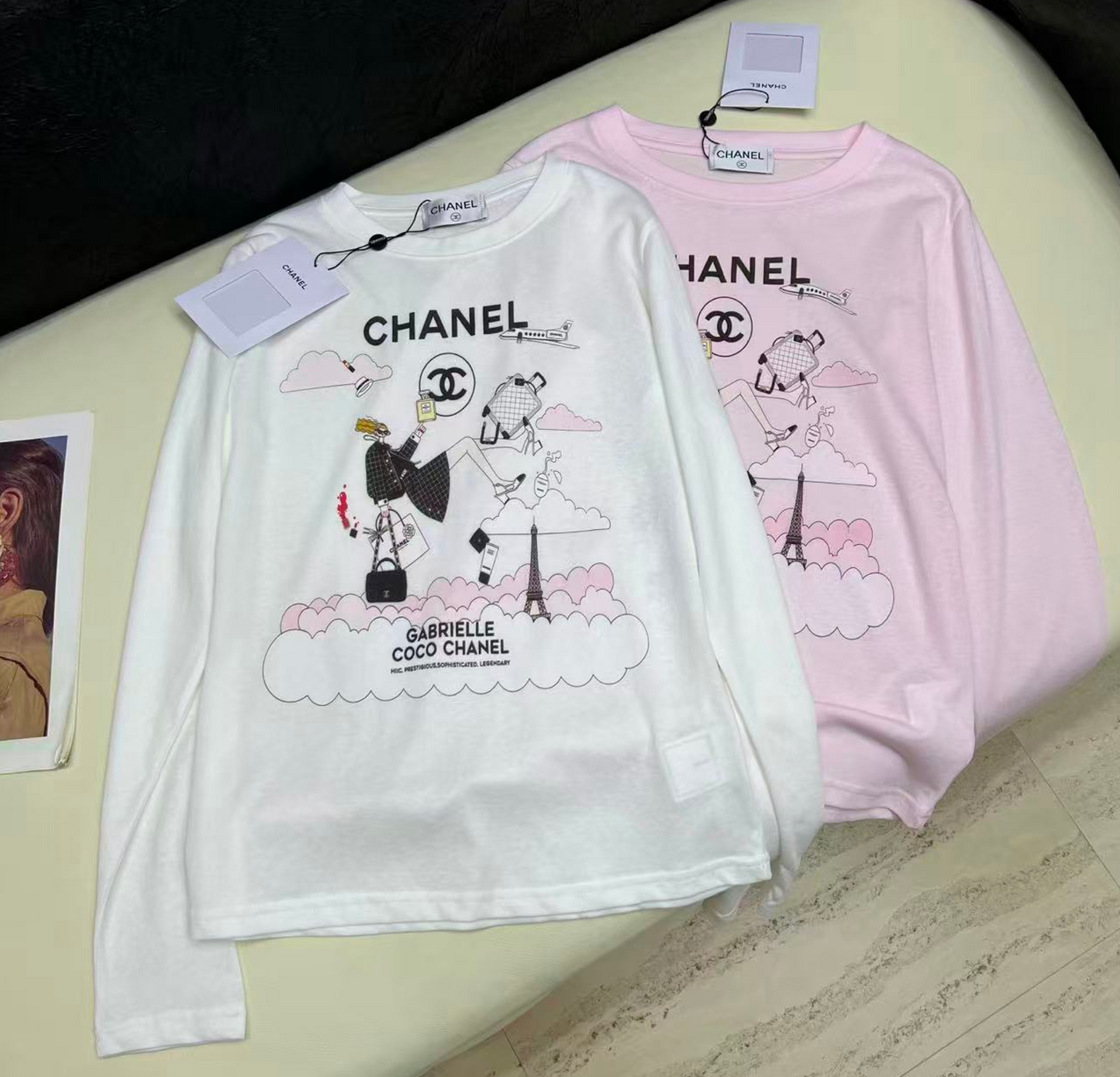 Chanel cartoon graphic long-sleeve top