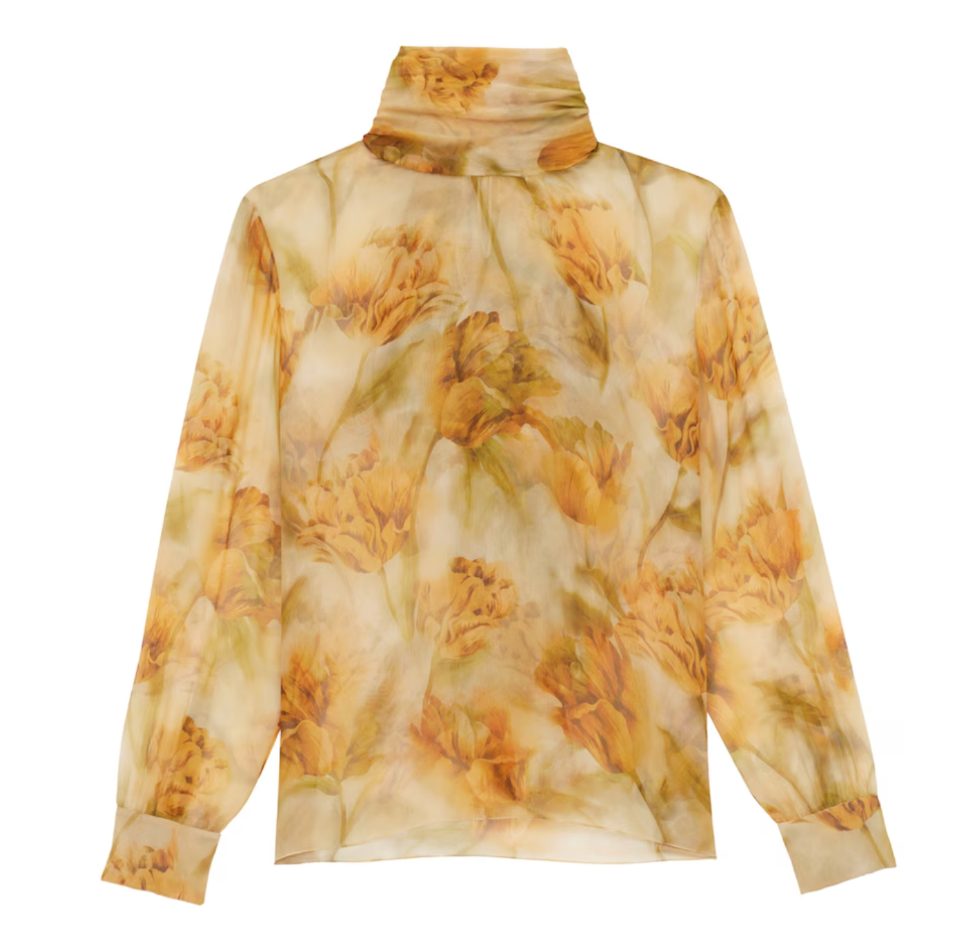 Saint Laurent Silk Floral Print Blouse