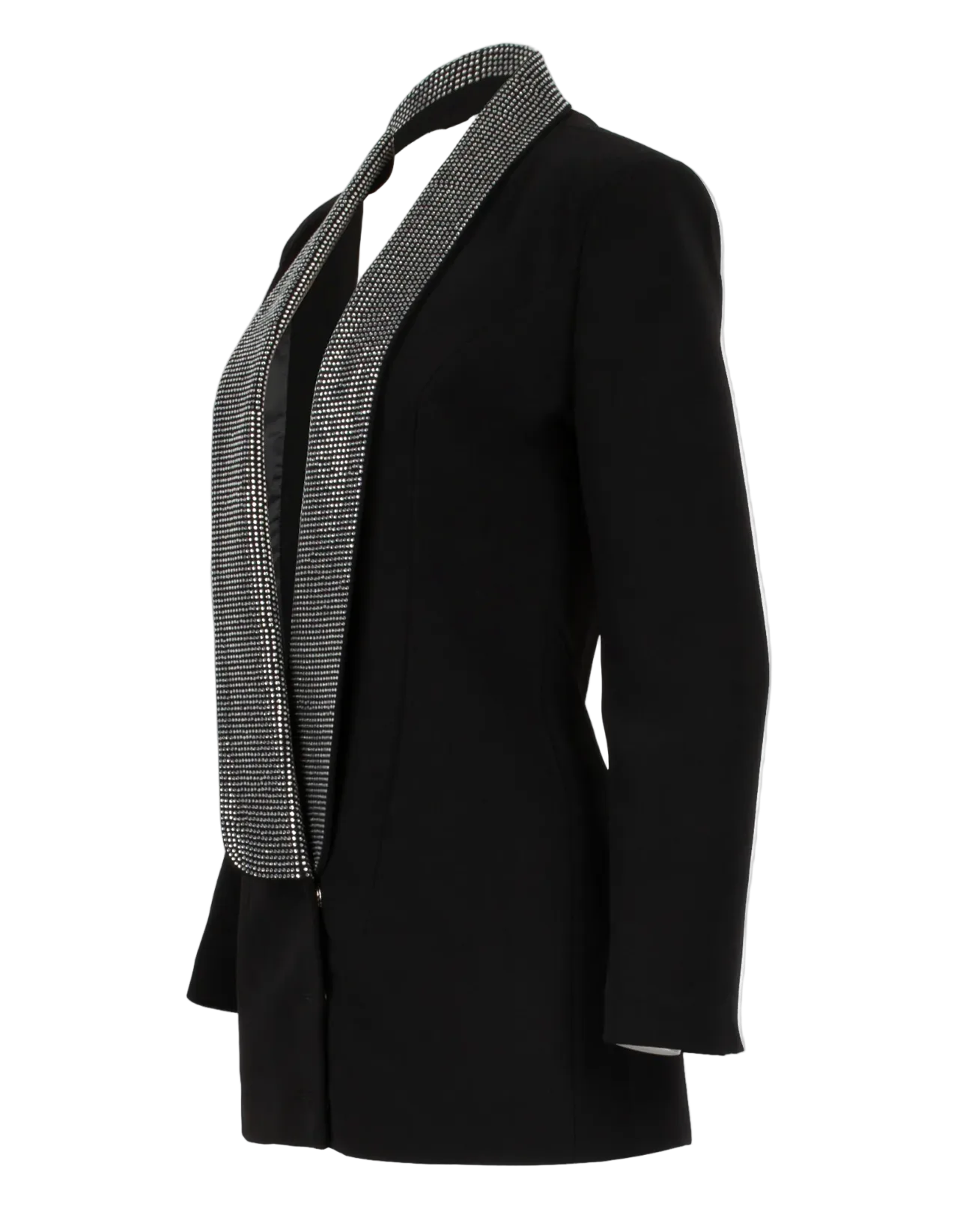 Deep V-neck shawl collar blazer