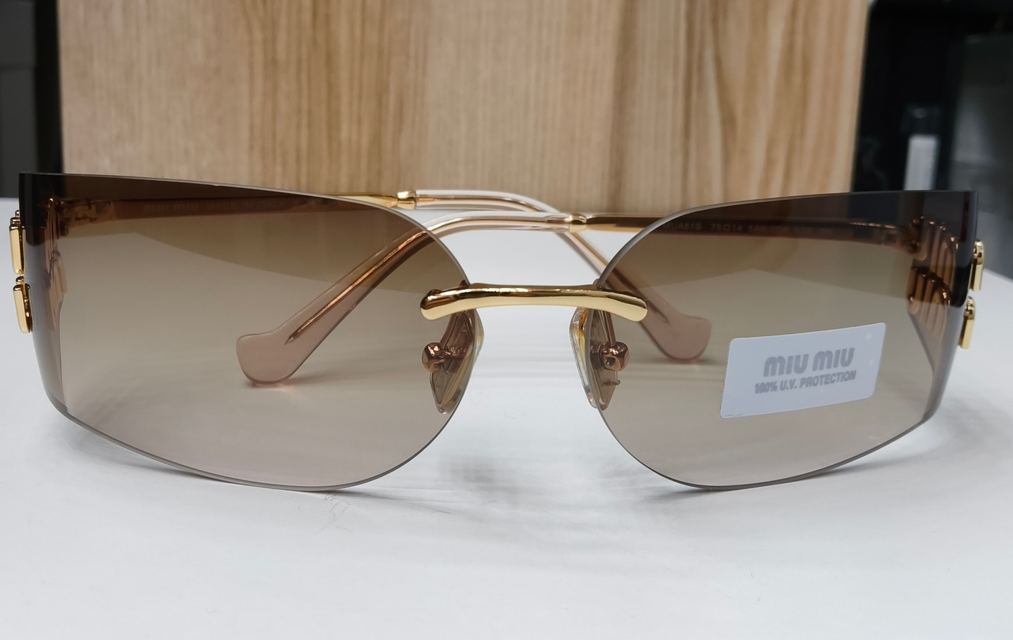 Miu Miu MU A51S Rimless Shield Sunglasses