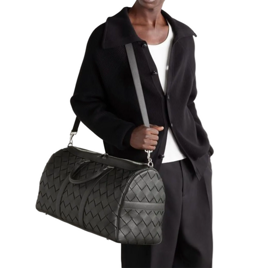 Intrecciato Leather Duffle Bag