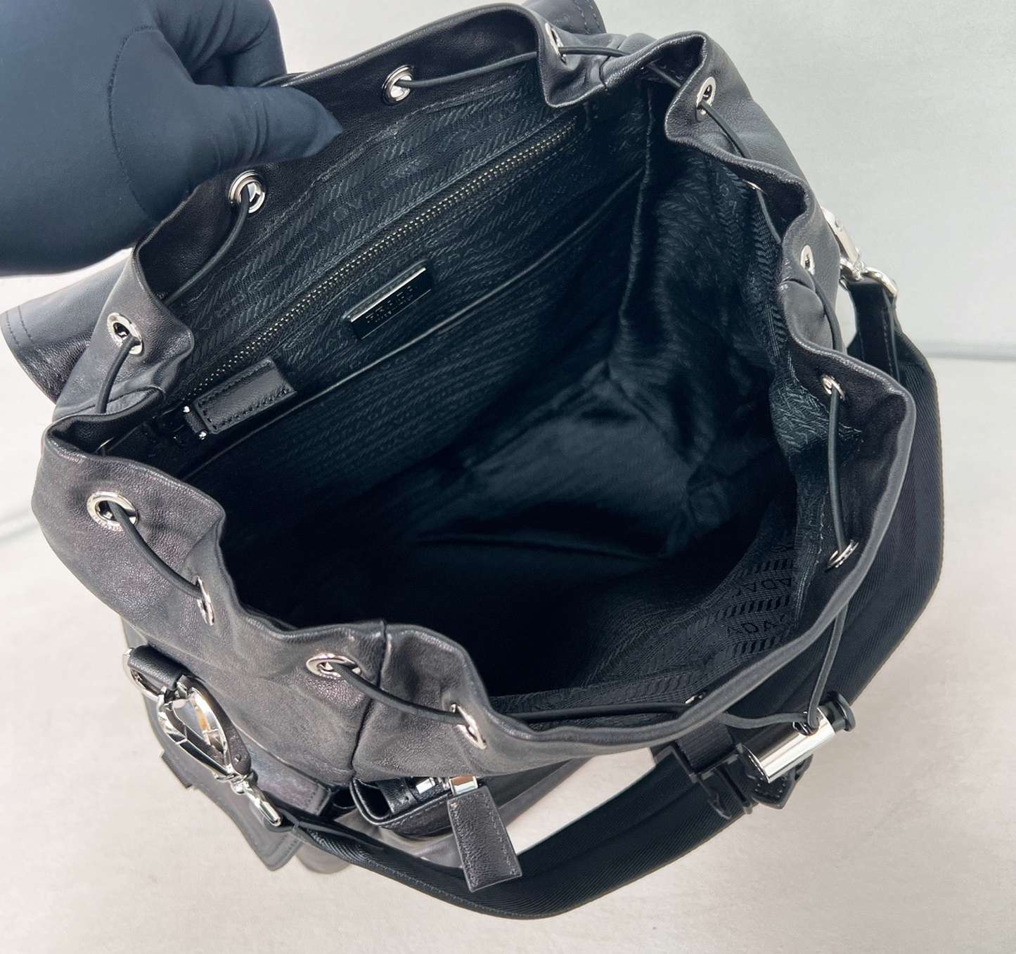 Prada Explore leather backpack