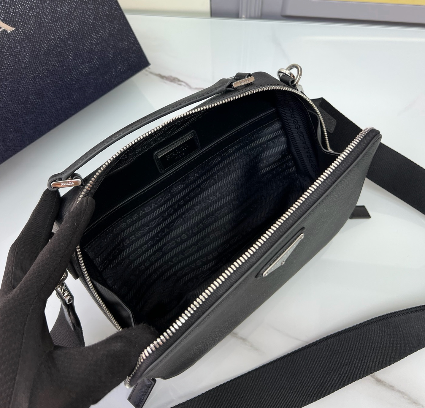 Prada Brique Saffiano Leather Bag