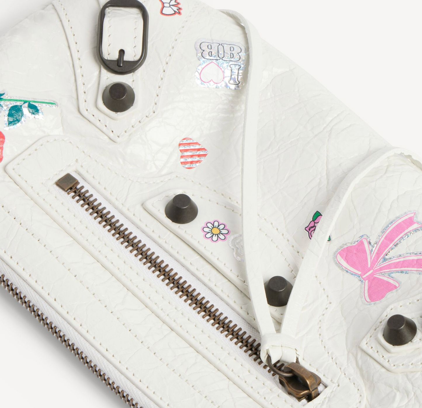 Le City Pouch On Strap in White/multicolor