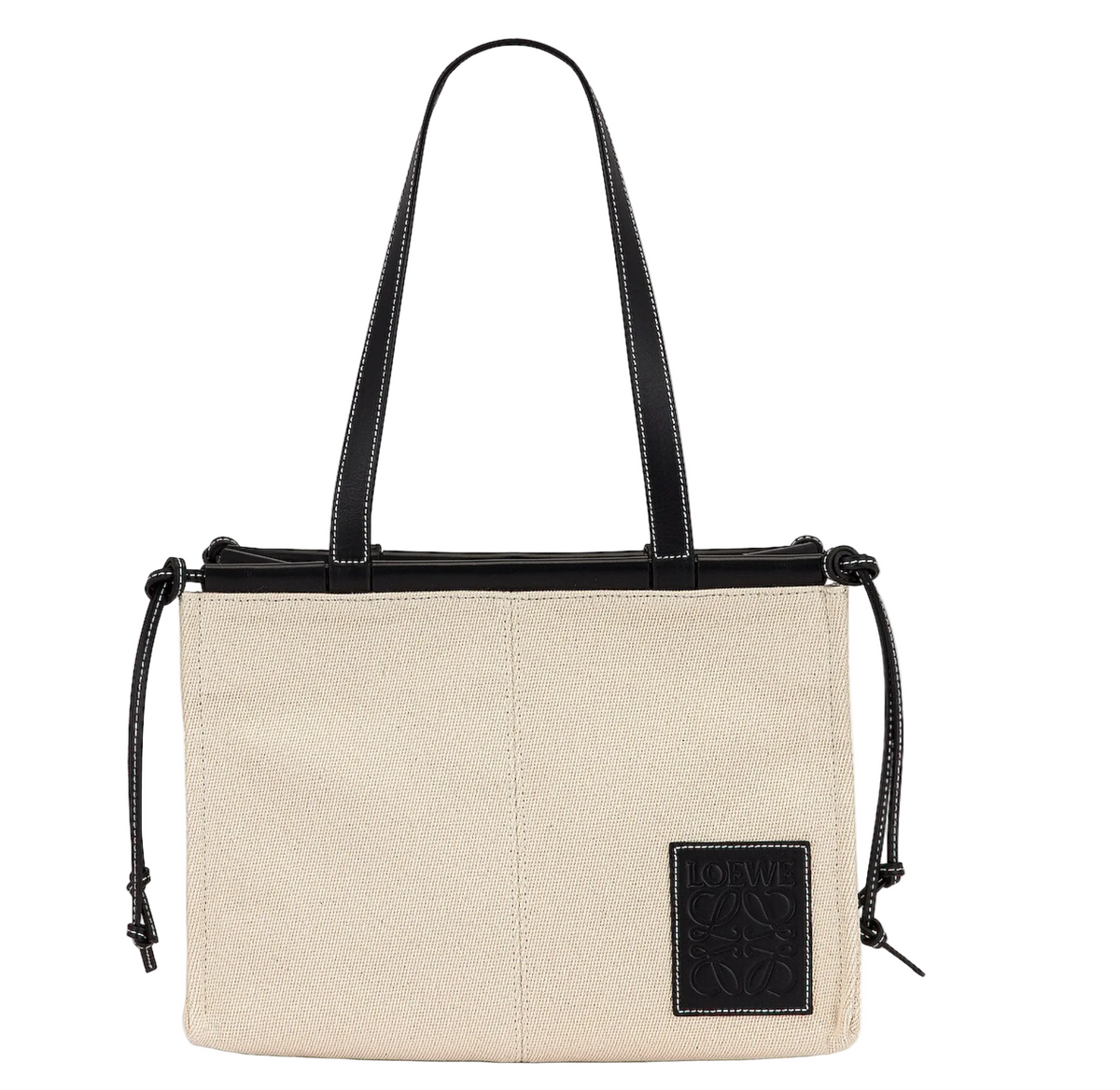 Loewe Cushion Tote in light oat canvas