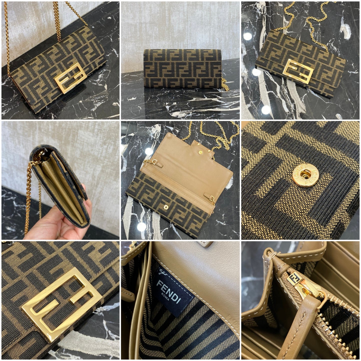 Fendi Baguette Continental With Chain