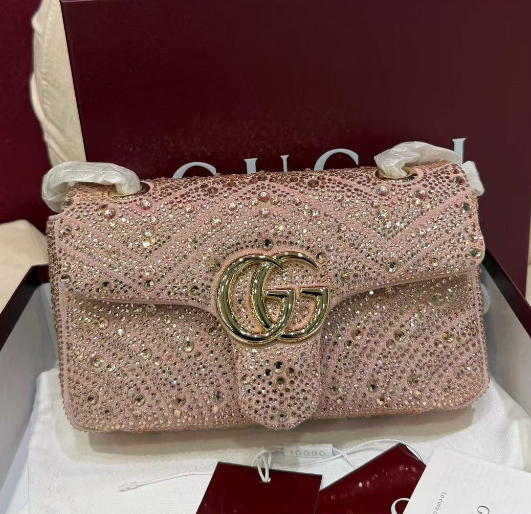 GG Marmont Small Crystal Shoulder Bag