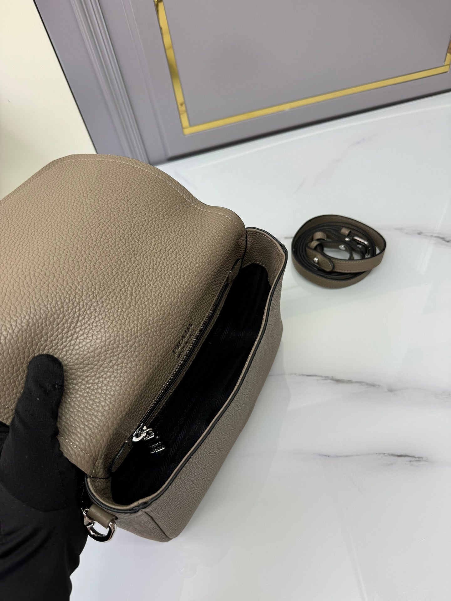 Prada Vitello Daino Soft Flap Crossbody