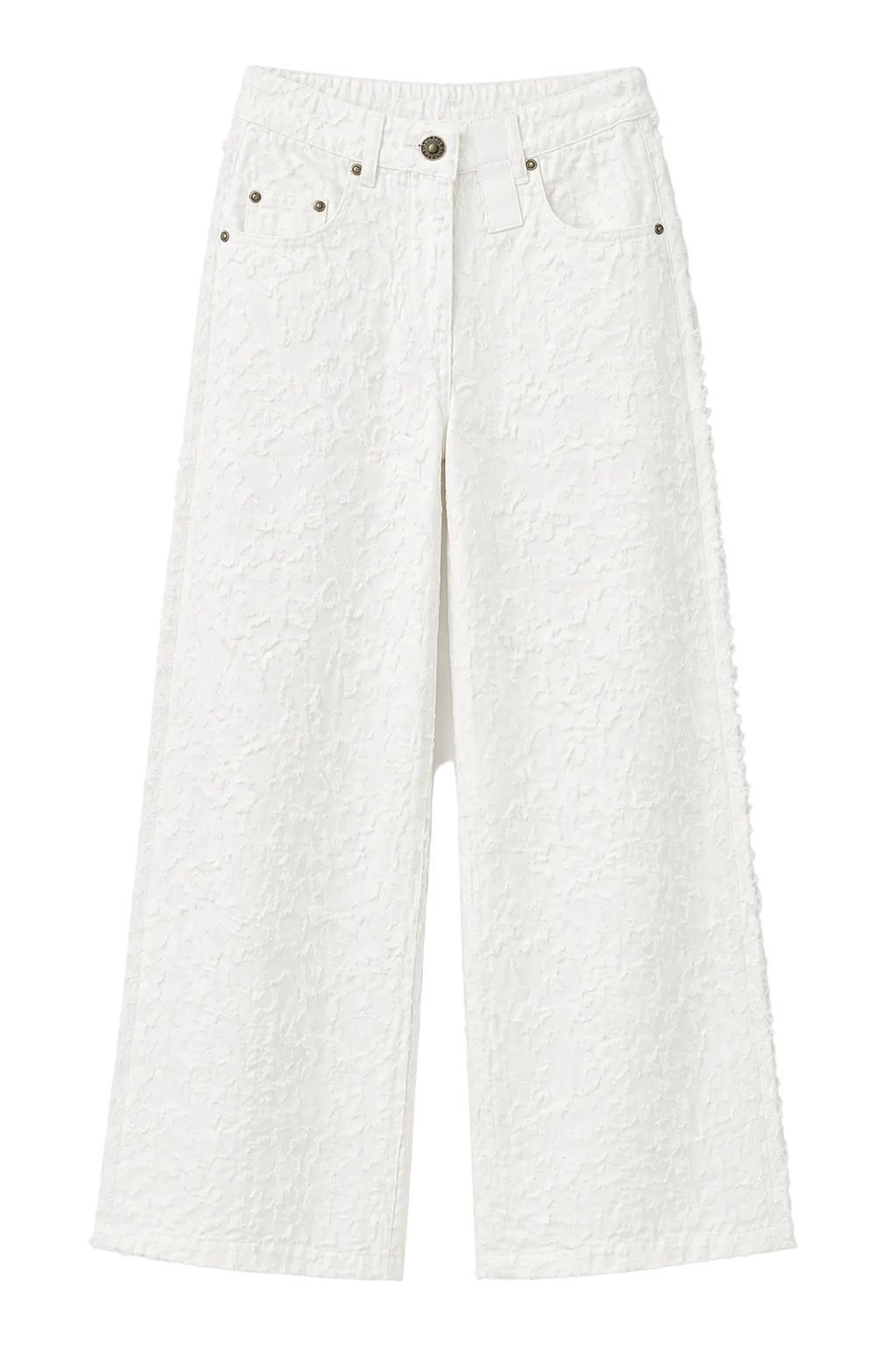 LV floral wide-leg denim jeans